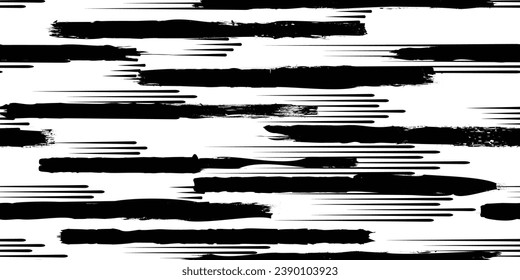 Grungy abstract brush and speed lines . Brush strokes seamless pattern texture. Grange shapes .Grunge textured . Vector shapes with brush strokes .Screen print endless pattern texture