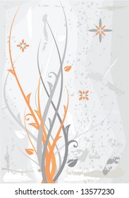 Grungy abstract floral composition.