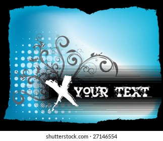 grungy abstract flower vector background with space for your text