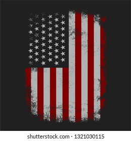 grungy american flag background separated colors vector illustration