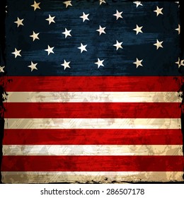 Grungy American national flag design for 4th of July, Independence Day celebration.