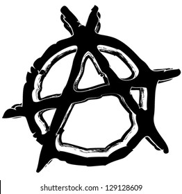 Grungy anarchy symbol