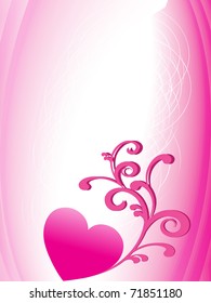 grungy artwork background with isolated floral decorated heart