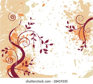 grungy autumn background with swirls