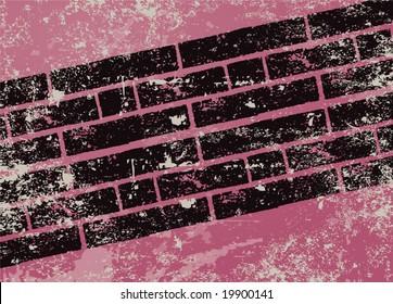 Grungy background and automobile tracks illustration
