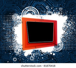 grungy background with banner. eps10 layered vector file.