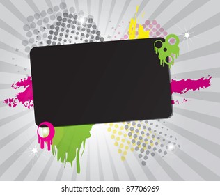 Grungy background banner with place for text, vector