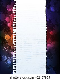 grungy background with damaged sheet banner. eps10 layered vector file.