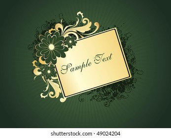grungy background with floral frame