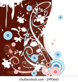 grauer Hintergrund mit Blumen