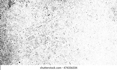 Grungy Background, Halftone Black Dots Distress Organic Texture