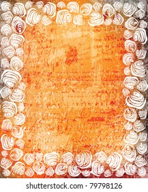 grungy background with stylized sea shells frames. eps10 format