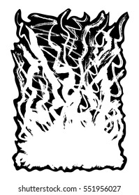 Grungy background. Texture of dry brush. black and white texture painted with a brush. Artistic chaotic texture. Chaotic inky background 