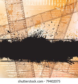 Grungy background vector with filmstrips. eps10