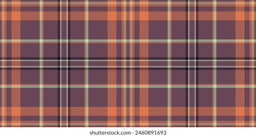 Tejido de Vector de fondo gruñón, tejido de patrón sin costuras de edredón. Idea textura tartán a cuadros en color rosa y naranja.