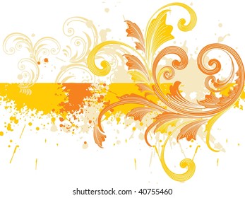 grungy background with yellow creative artwork