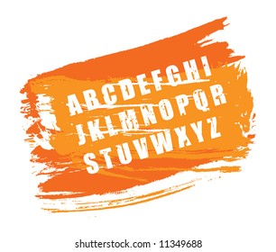 grungy banner with grungy alphabet