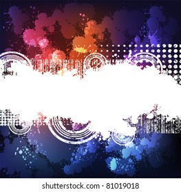 grungy banner on colorful background. eps10 layered vector file.