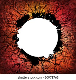 grungy banner with tree branch pattern. eps10 layered vector.