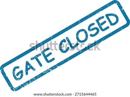 A grungy blue rubber stamp with 