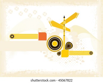 grungy border background with abstract artwork illustration