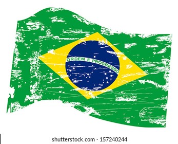 grungy Brazil flag 