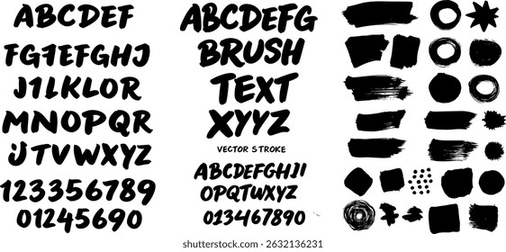 Grungy brush line elements set. Rough scribble collection.