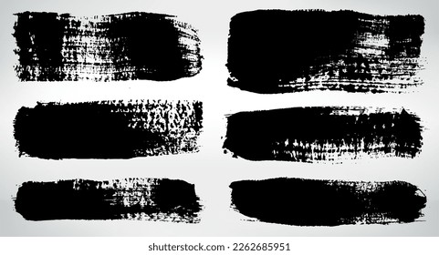 Grungy  brush stroke set.Vector grunge paint brush banners.