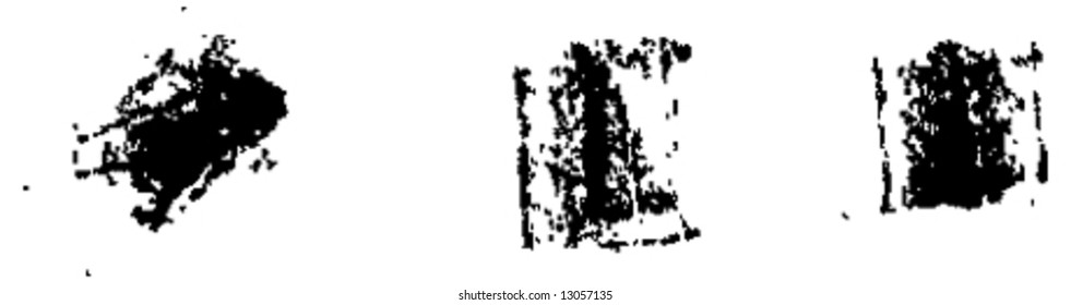Grungy brush strokes set