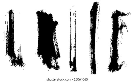Grungy brush strokes set