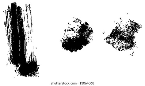 Grungy brush strokes set