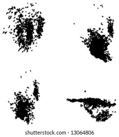 Grungy brush strokes set