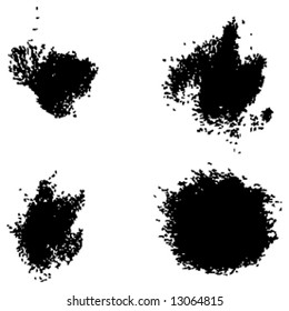 Grungy brush strokes set