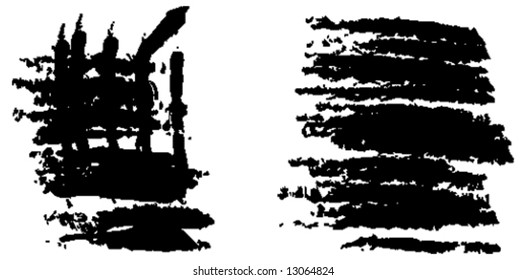 Grungy brush strokes set
