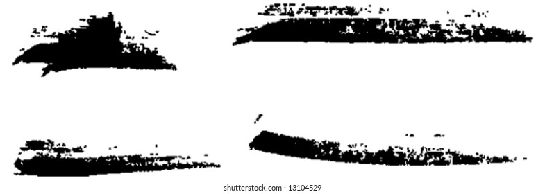 Grungy brush strokes set