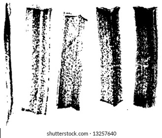 Grungy brush strokes set