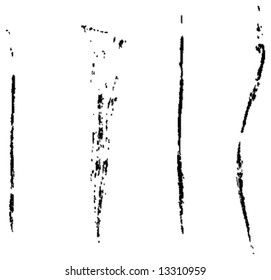 Grungy brush strokes set