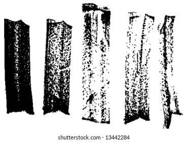 Grungy brush strokes set