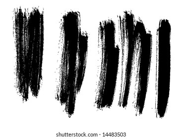 Grungy brush strokes set