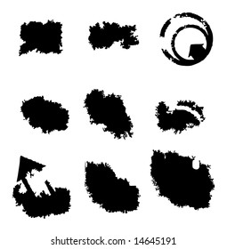 Grungy brush strokes set