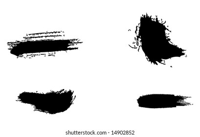 Grungy brush strokes set