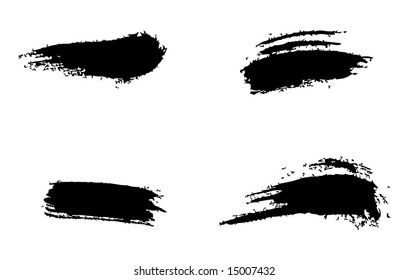 Grungy brush strokes set