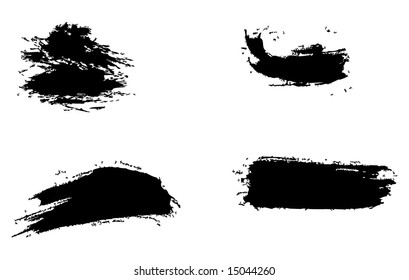 Grungy brush strokes set