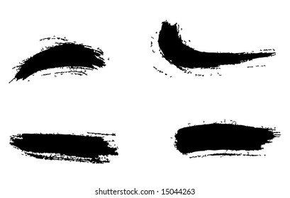 Grungy brush strokes set