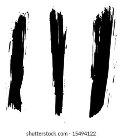 Grungy brush strokes set
