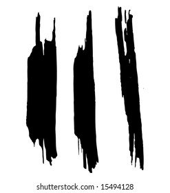 Grungy brush strokes set