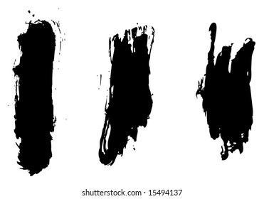 Grungy brush strokes set