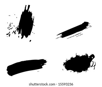 Grungy brush strokes set