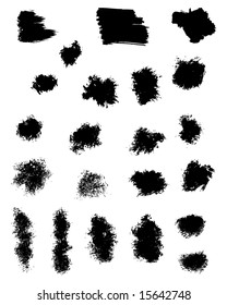 Grungy brush strokes set