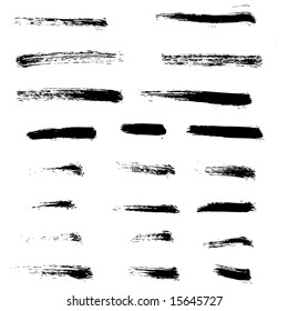 Grungy brush strokes set